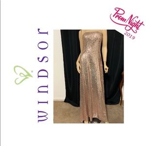 Formal gold sequins dress